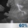 Sunday Night: A slight chance of showers and thunderstorms between 8pm and 9pm, then showers and thunderstorms likely. Mostly cloudy, with a low around 60. Southwest wind 7 to 13 mph, with gusts as high as 23 mph. Chance of precipitation is 60%. Sunday Night: Slight Chance Showers And Thunderstorms then Showers And Thunderstorms Likely